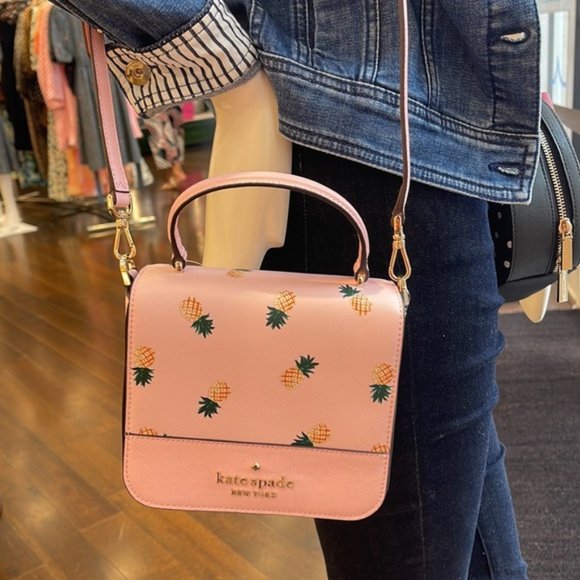 Kate Spade Staci Square Pineapple Crossbody Pink Multi - Picture 11 of 16